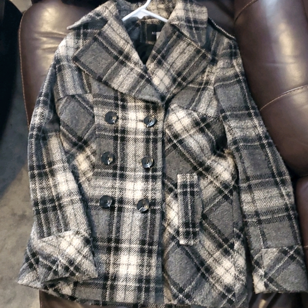 Moda International Plaid Peacoat